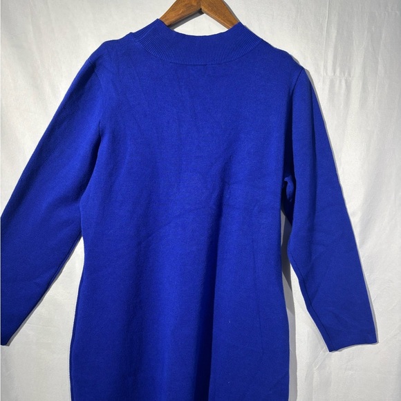 Nina Leonard Royal Blue Long Sleeve Dress - Picture 3 of 9